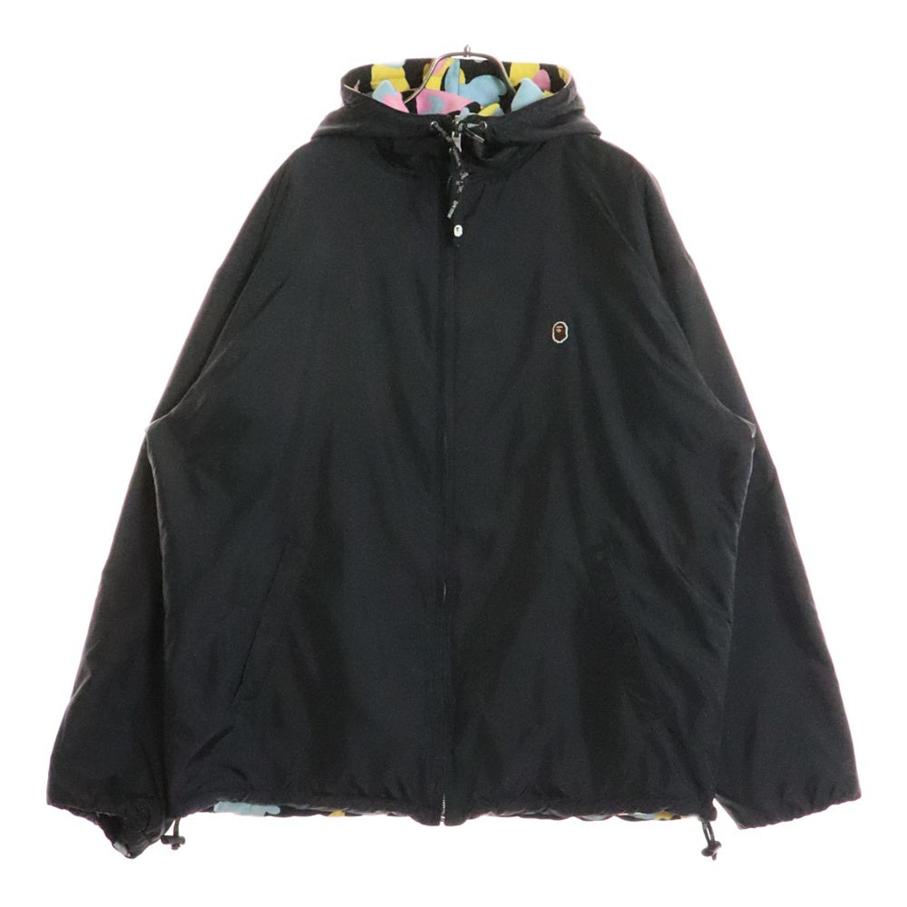 A BATHING APE(アベイシングエイプ) マルチカモ ナイロン リバーシブル 総柄 フルジップアップ プルオーバー フーデット ジャケット マルチ