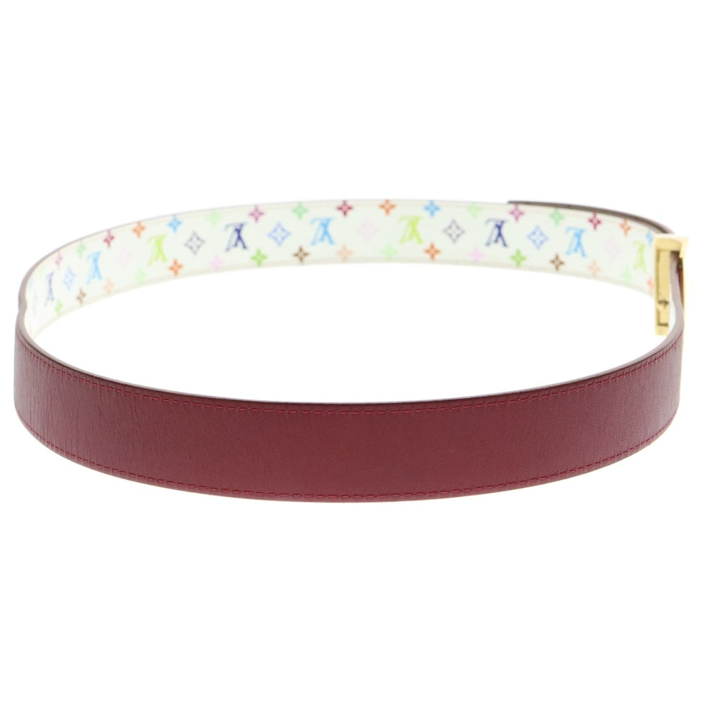 LOUIS VUITTON(ルイヴィトン) サンチュール LVカット リバーシブル レザーベルト モノグラム ゴールド金具 マルチカラー M9682