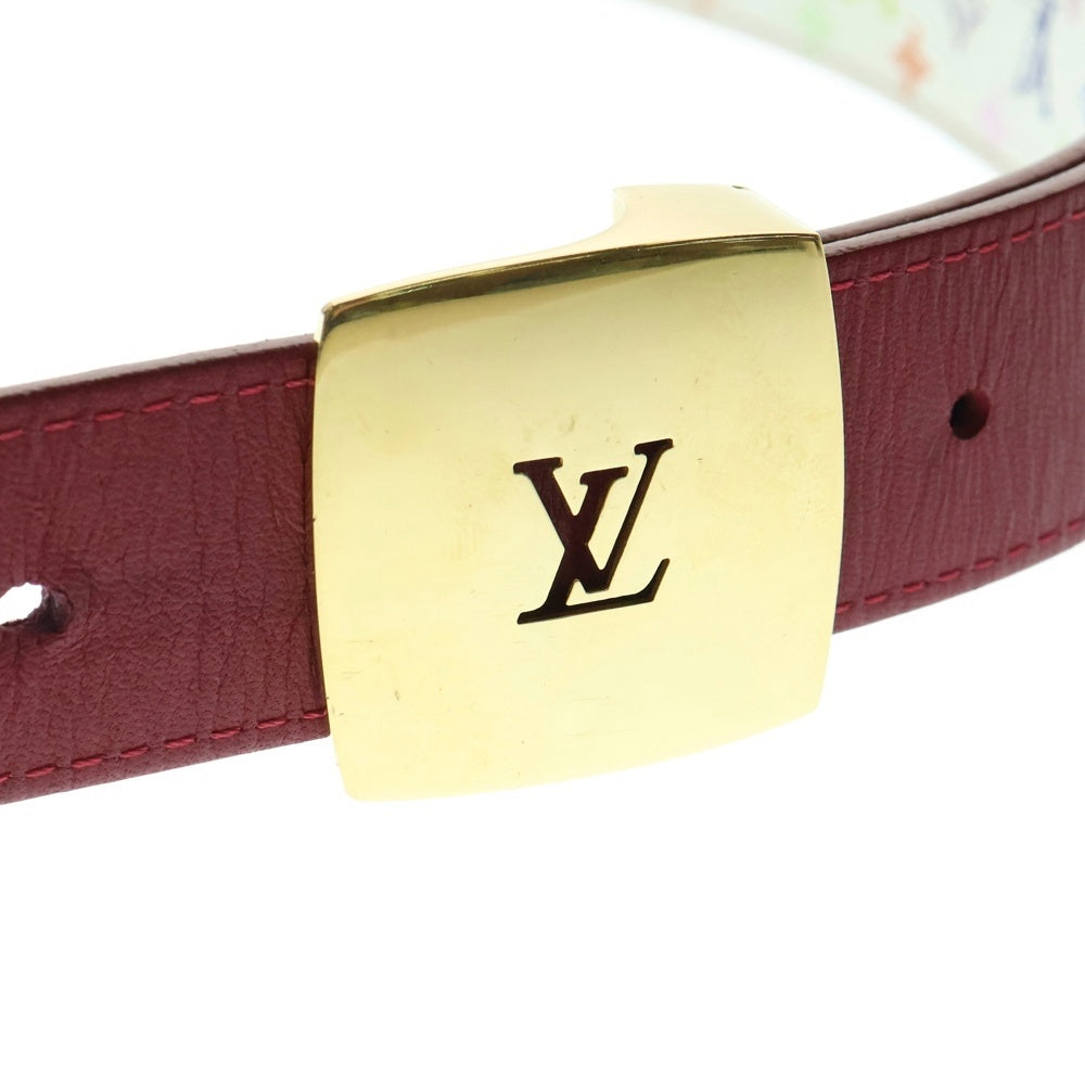LOUIS VUITTON(ルイヴィトン) サンチュール LVカット リバーシブル レザーベルト モノグラム ゴールド金具 マルチカラー M9682