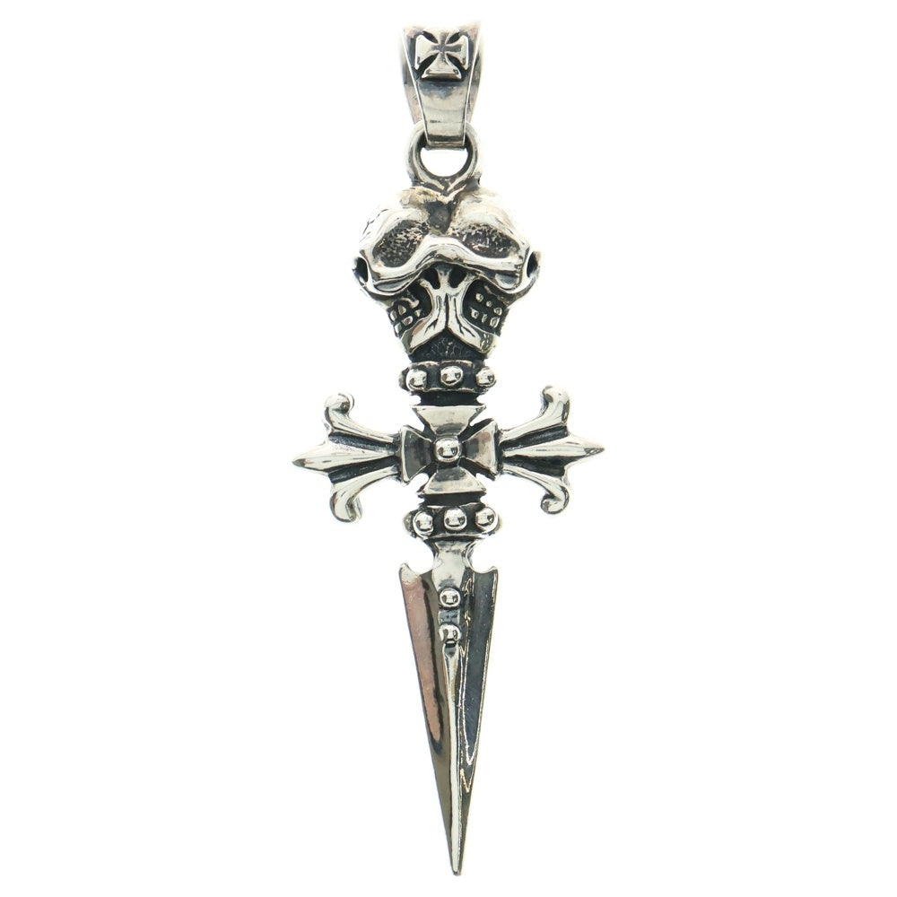 Travis Walker(トラヴィスワーカー) DOUBLE SKULL CROSS DAGGER ダブルスカル クロスダガー ペンダントトップ シルバー