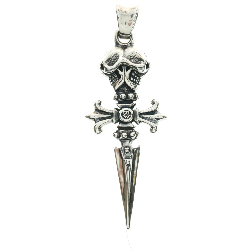Travis Walker(トラヴィスワーカー) DOUBLE SKULL CROSS DAGGER ダブルスカル クロスダガー ペンダントトップ シルバー