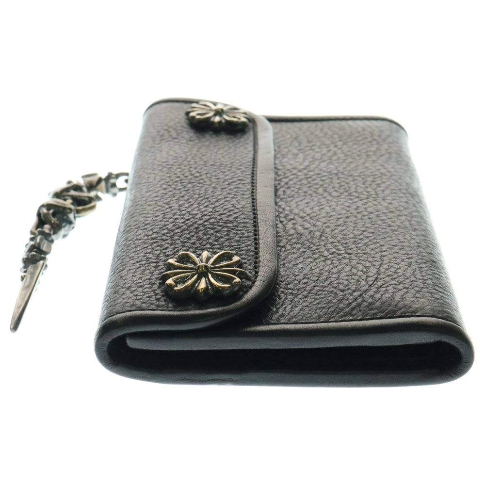 Travis Walker(トラヴィスワーカー) LARGE 3-FOLD - TRIBAL CROSS WALLET 2 CROSS LINKS & 2 SKULL LINKS WITH DAGGE ウォレット 三つ折り財布 2クロス 2スカル リンク ダガー ウォレットハンガー
