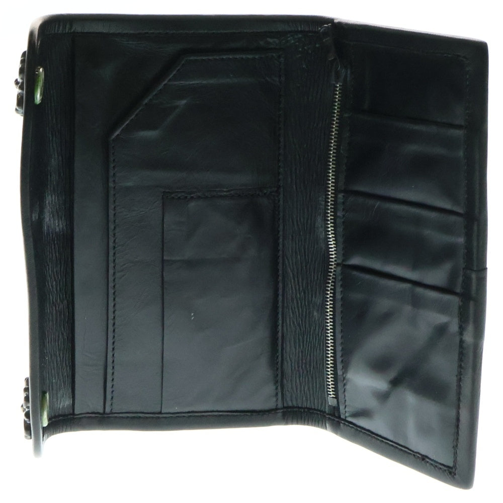 Travis Walker(トラヴィスワーカー) LARGE 3-FOLD - TRIBAL CROSS WALLET 2 CROSS LINKS & 2 SKULL LINKS WITH DAGGE ウォレット 三つ折り財布 2クロス 2スカル リンク ダガー ウォレットハンガー