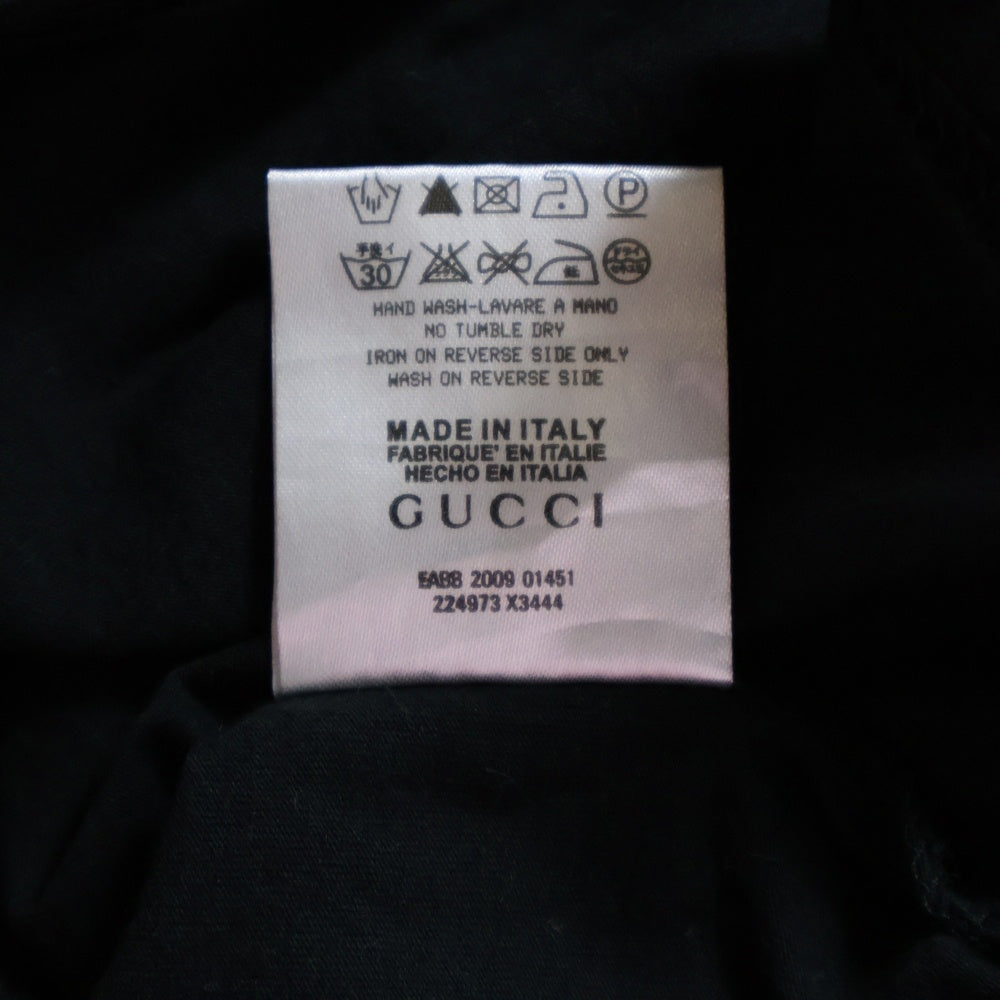 GUCCI(グッチ) アーム ラバー GGロゴ Vネック 半袖Tシャツ カットソー ブラック 224973 X3444