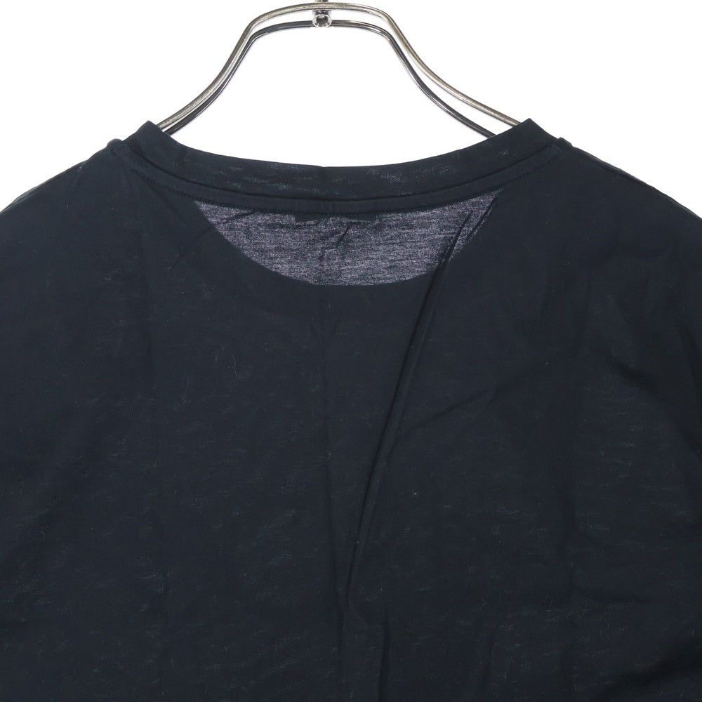 VERSACE(ヴェルサーチ) ロゴプリント クルーネック 半袖Tシャツ ミニ ワンピース ブラック レディース