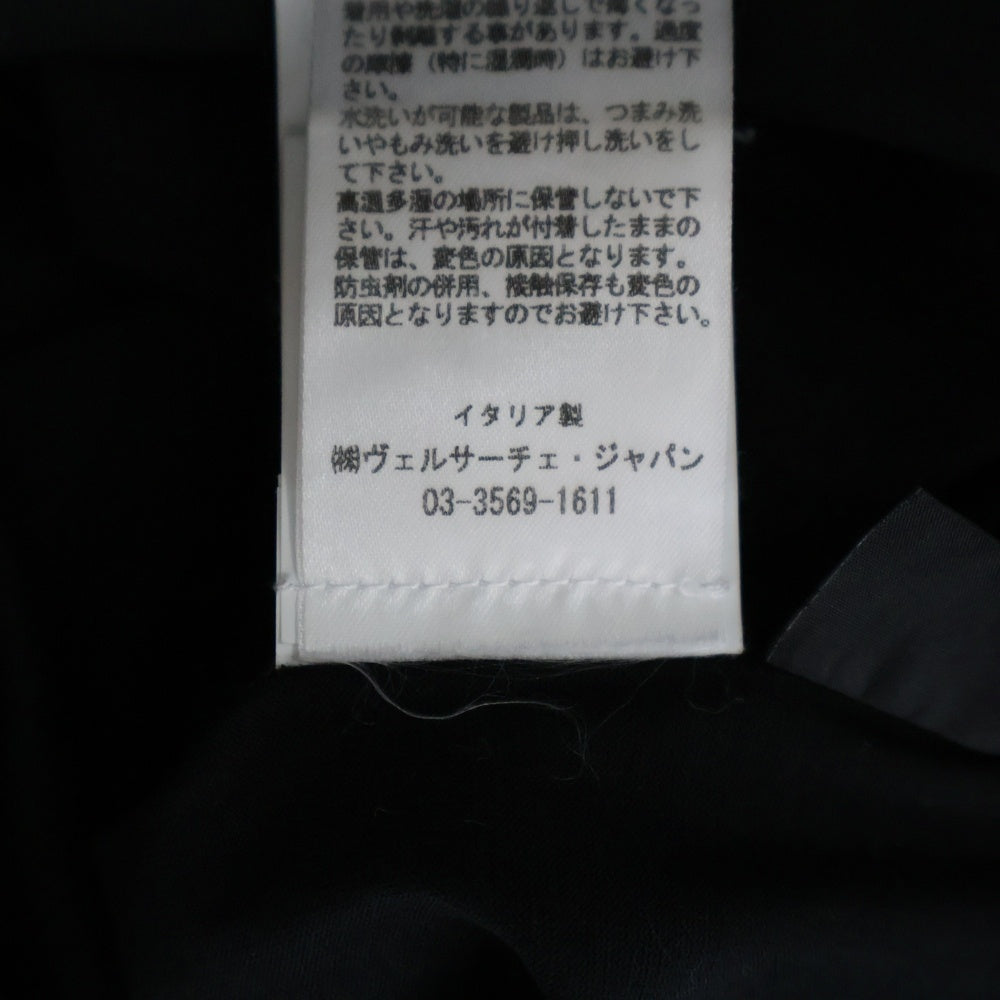 VERSACE(ヴェルサーチ) ロゴプリント クルーネック 半袖Tシャツ ミニ ワンピース ブラック レディース