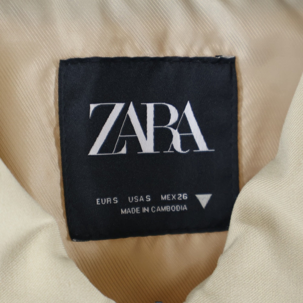 ZARA(ザラ) ジップアップ コントラストテープジャケット ベージュ