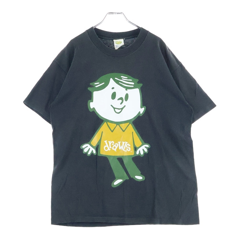 VINTAGE(ヴィンテージ) 90s drawls Old Skate Tee ドロールズ オールドスケート プリント クルーネック 半袖Tシャツ カットソー ブラック
