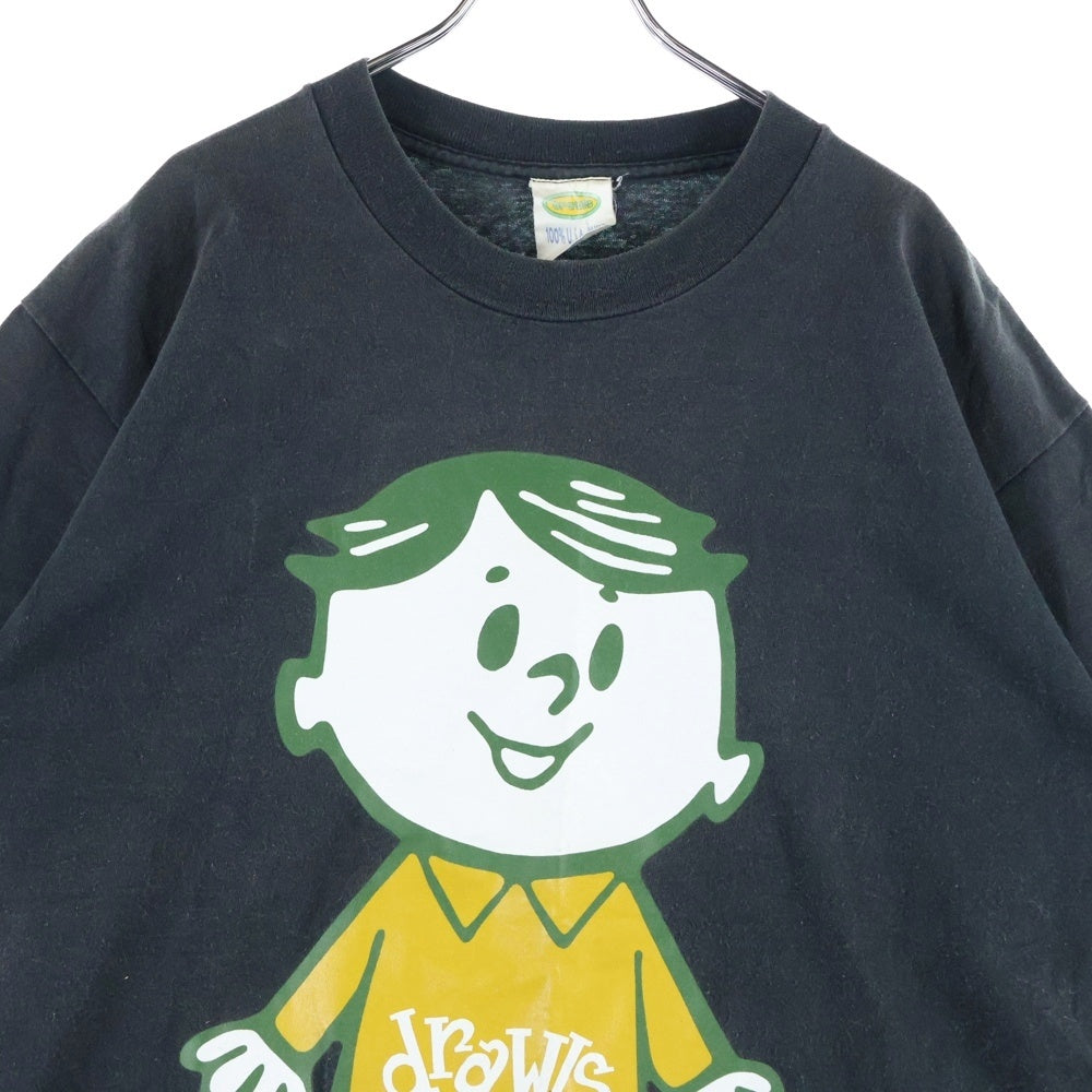 VINTAGE(ヴィンテージ) 90s drawls Old Skate Tee ドロールズ オールドスケート プリント クルーネック 半袖Tシャツ カットソー ブラック