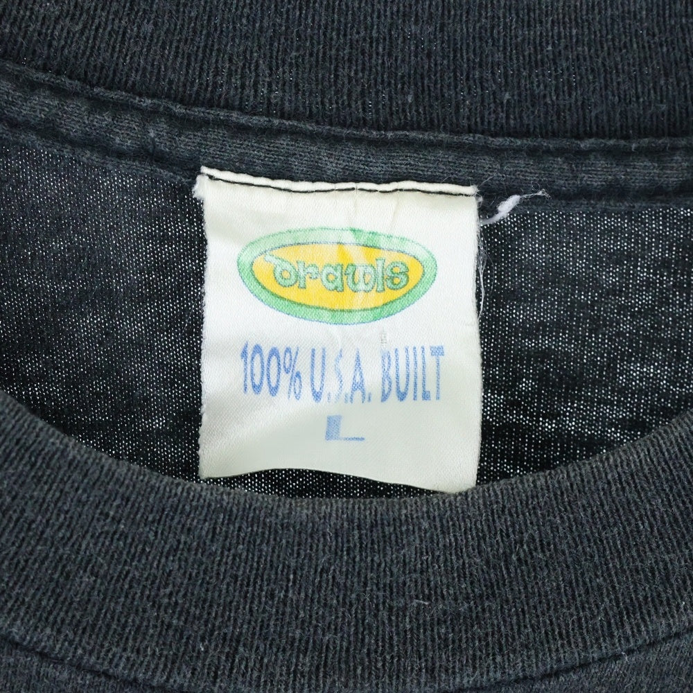VINTAGE(ヴィンテージ) 90s drawls Old Skate Tee ドロールズ オールドスケート プリント クルーネック 半袖Tシャツ カットソー ブラック