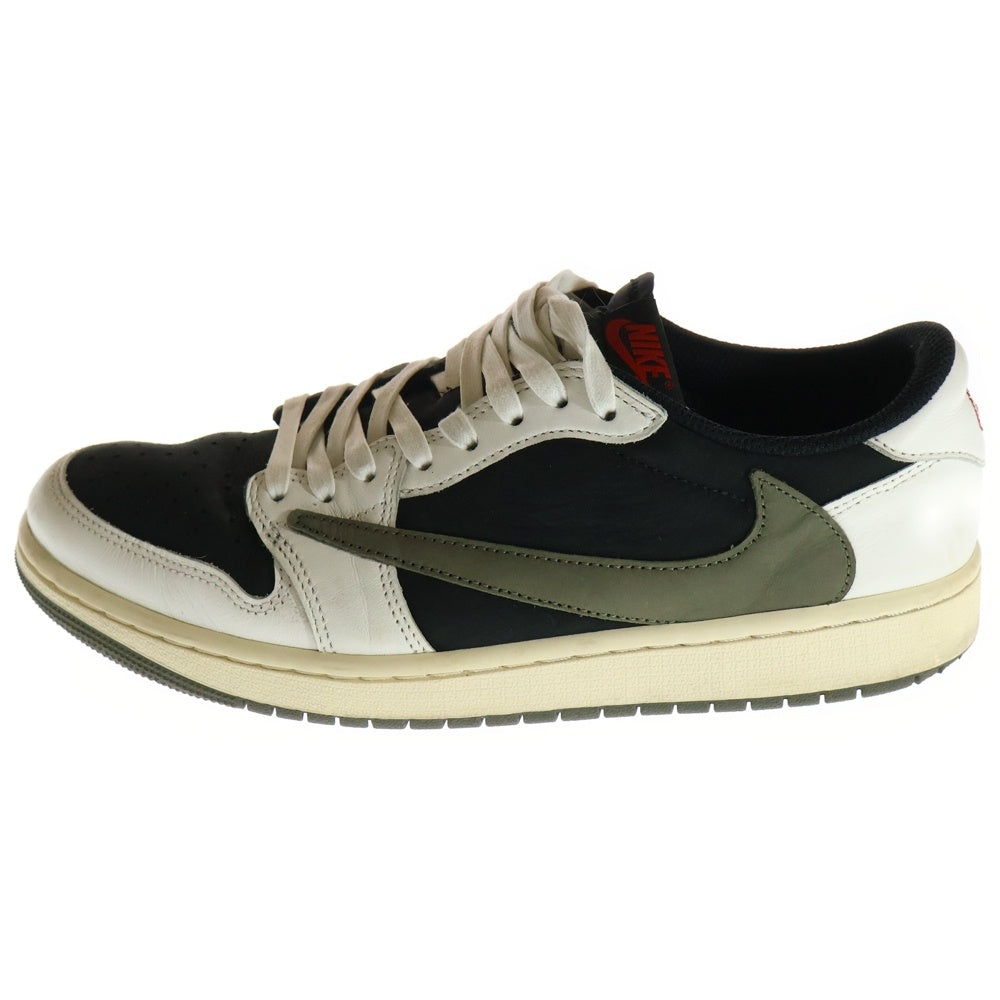 NIKE(ナイキ) ×Travis Scott WMNS AIR JORDAN 1 LOW OG Medium Olive ウィメンズ エアジョーダン1 ローカットスニーカー US10.5/27.5cm DZ4137-106