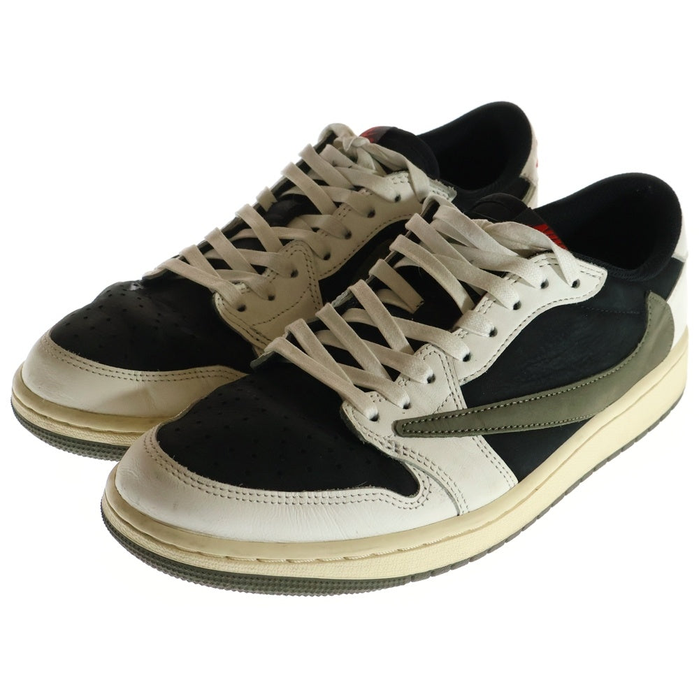 NIKE(ナイキ) ×Travis Scott WMNS AIR JORDAN 1 LOW OG Medium Olive ウィメンズ エアジョーダン1 ローカットスニーカー US10.5/27.5cm DZ4137-106