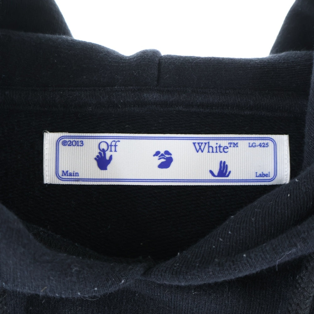OFF-WHITE(オフホワイト) 20AW 阪急限定 バック ダイアグ ロゴプリント プルオーバーパーカー フーディ ブラック OMBB034G20FLE007