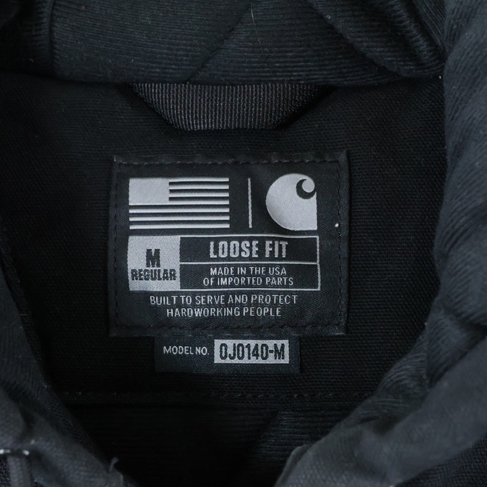 CARHARTT(カーハート) Loose Fit Duck Insulated Flannel Lined Active Jacket ルーズフィット 裏地キルティング ダック アクティブジャケット フーディー ブラック 0J0140-M