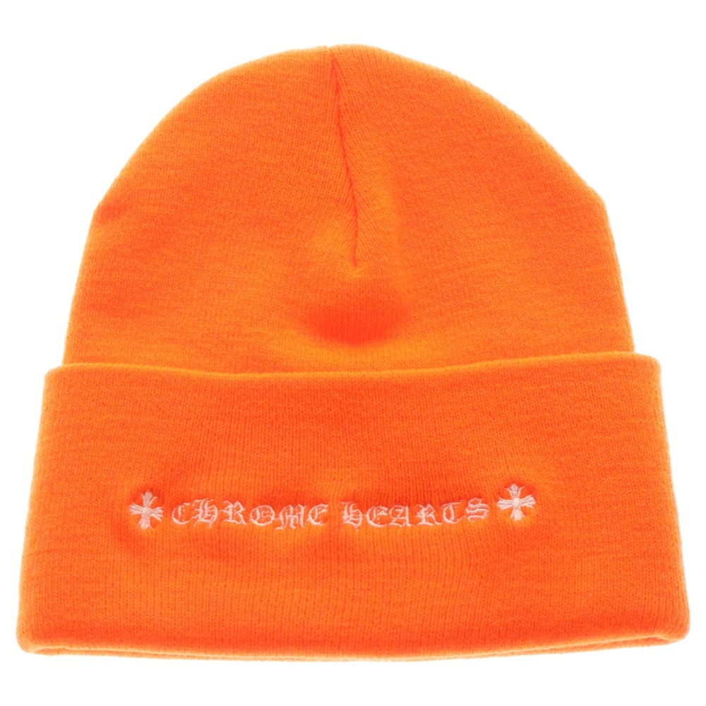 CHROME HEARTS(クロムハーツ) WATCH CAP ウール ワッチキャップ トリプルクロスステッチ ビーニー帽子 オレンジ