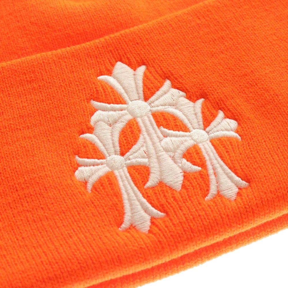 CHROME HEARTS(クロムハーツ) WATCH CAP ウール ワッチキャップ トリプルクロスステッチ ビーニー帽子 オレンジ