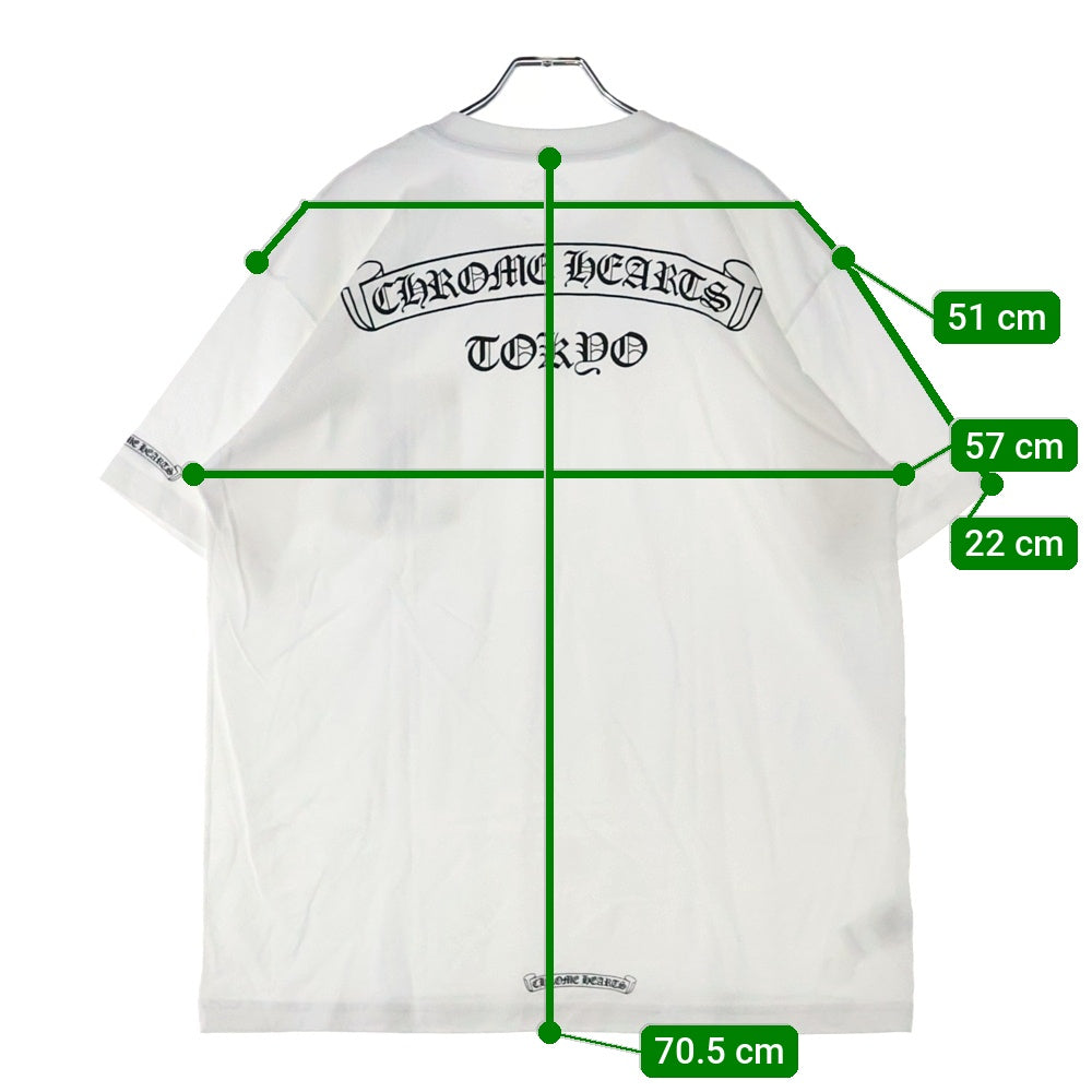 CHROME HEARTS(クロムハーツ) CH T-SHRT TOKYO LTD 東京限定 バックスクロールラベル プリント クルーネック 半袖Tシャツ カットソー ホワイト
