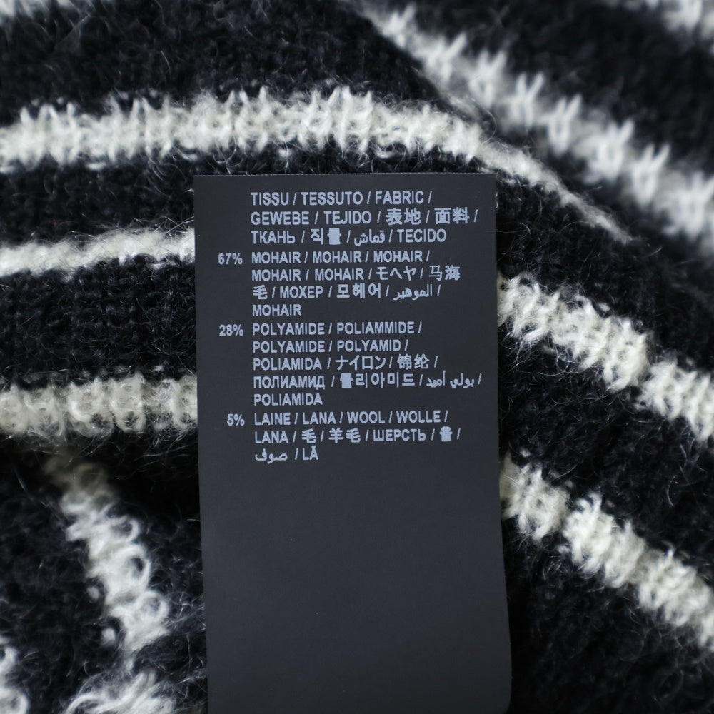SAINT LAURENT PARIS(サンローランパリ) モヘア タートルネック ボーダーニット ブラック/ホワイト KI54 633156 YARX2 1095