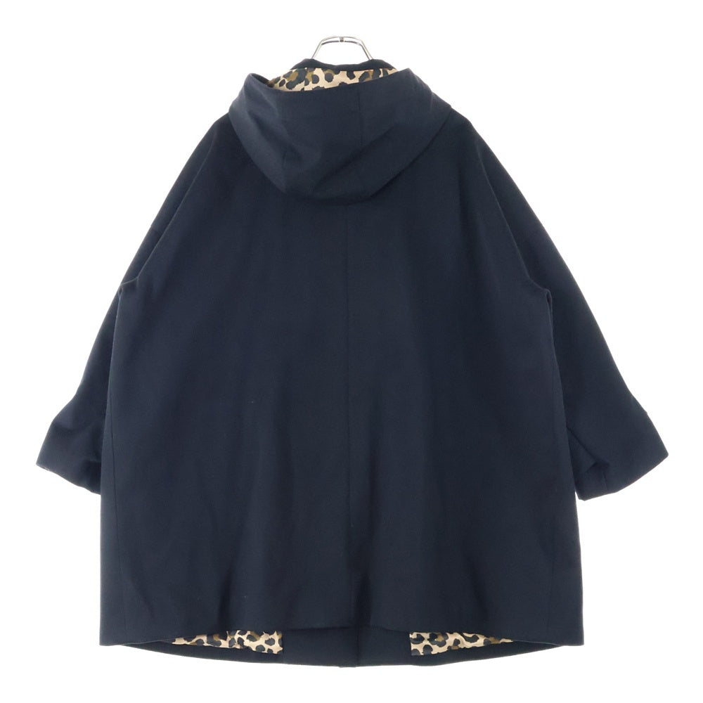MACKINTOSH(マッキントッシュ) 22AW HUMBIE HOOD TOMORROWLAND別注 ハンビーフード 裏地レオパード ウール ロングコート レディース ブラック L222MO1084FL2KL