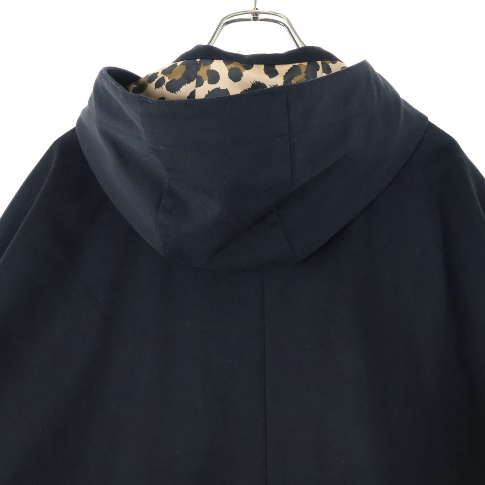 MACKINTOSH(マッキントッシュ) 22AW HUMBIE HOOD TOMORROWLAND別注 ハンビーフード 裏地レオパード ウール ロングコート レディース ブラック L222MO1084FL2KL