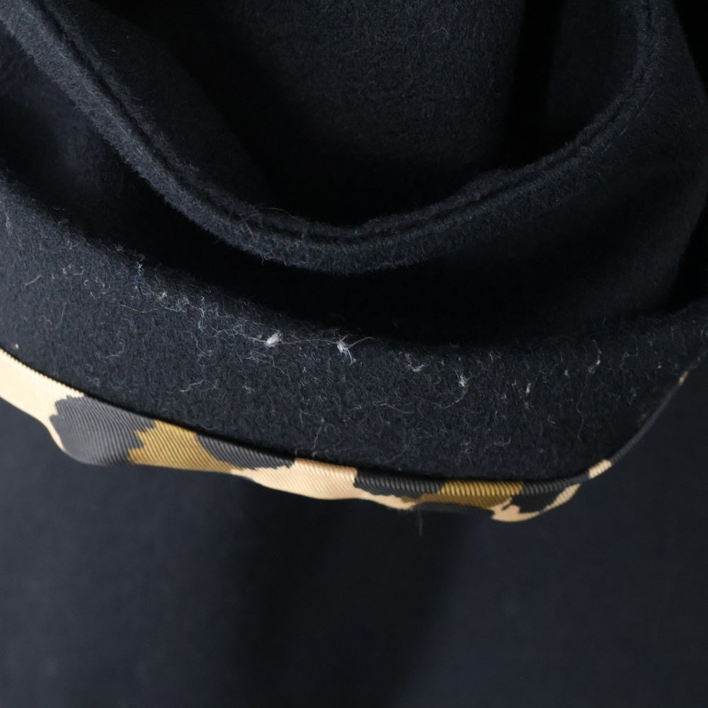 MACKINTOSH(マッキントッシュ) 22AW HUMBIE HOOD TOMORROWLAND別注 ハンビーフード 裏地レオパード ウール ロングコート レディース ブラック L222MO1084FL2KL
