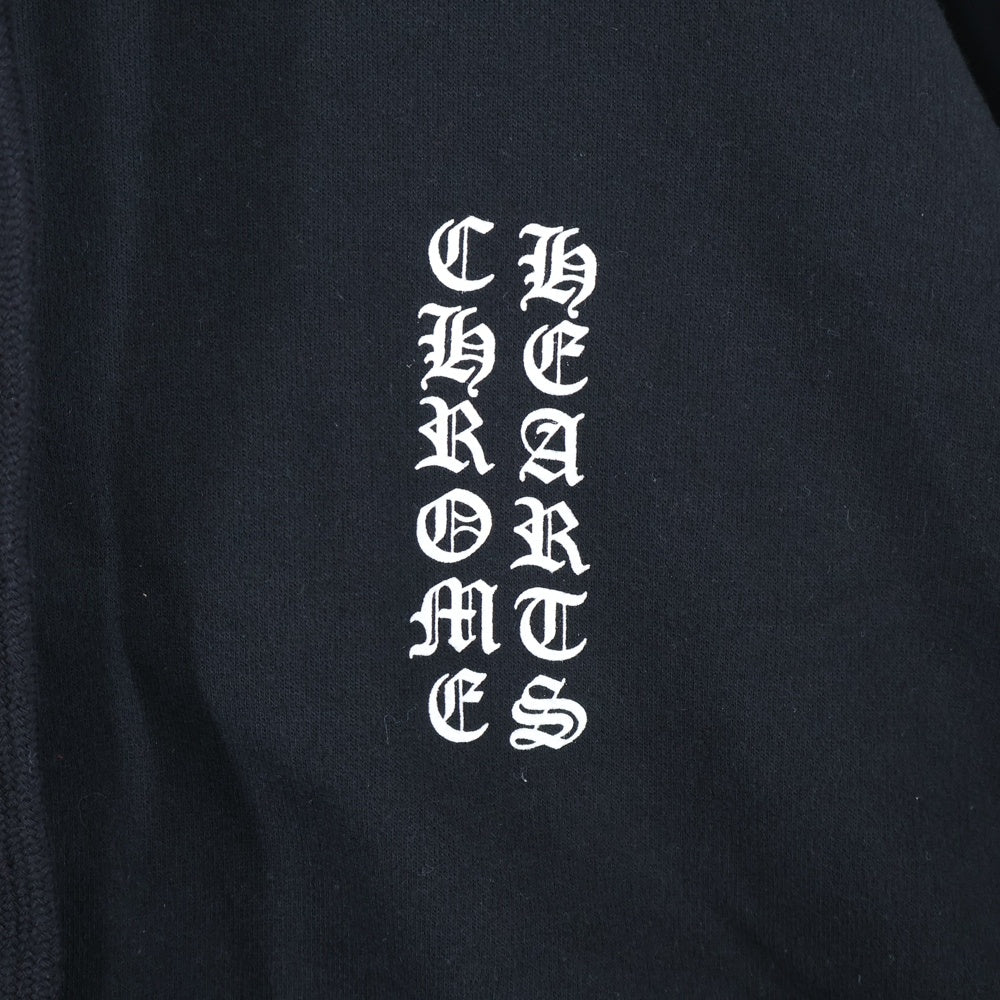 CHROME HEARTS(クロムハーツ) SWTSHRT HD ZIP バーティカルロゴ アームプリント ダガージップアップ スウェットパーカー フーディー ブラック