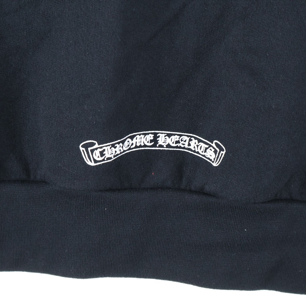CHROME HEARTS(クロムハーツ) SWTSHRT HD ZIP バーティカルロゴ アームプリント ダガージップアップ スウェットパーカー フーディー ブラック