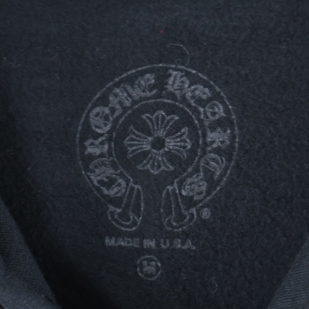 CHROME HEARTS(クロムハーツ) SWTSHRT HD ZIP バーティカルロゴ アームプリント ダガージップアップ スウェットパーカー フーディー ブラック