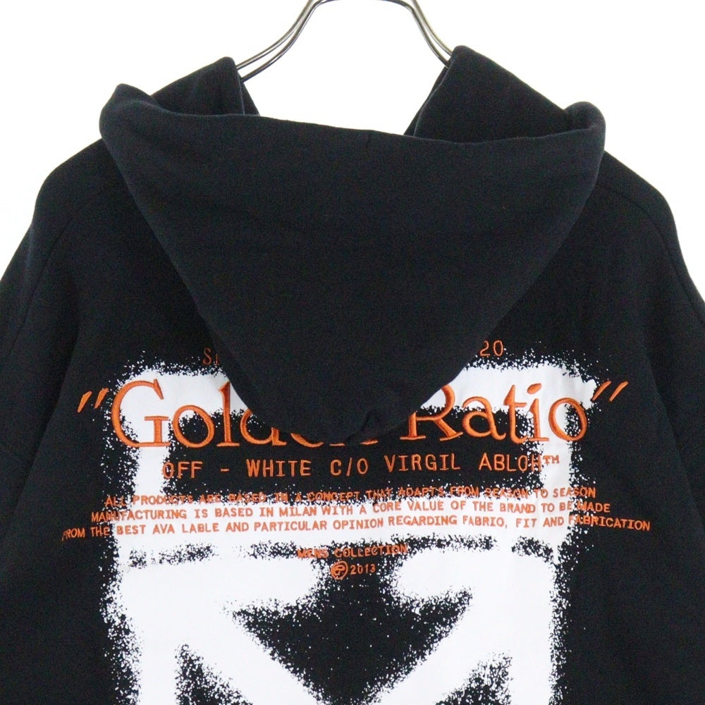 OFF-WHITE(オフホワイト) 20SS Golden Ratio 刺繍 スウェットパーカー フーディー ブラック OMBB009F 7601028