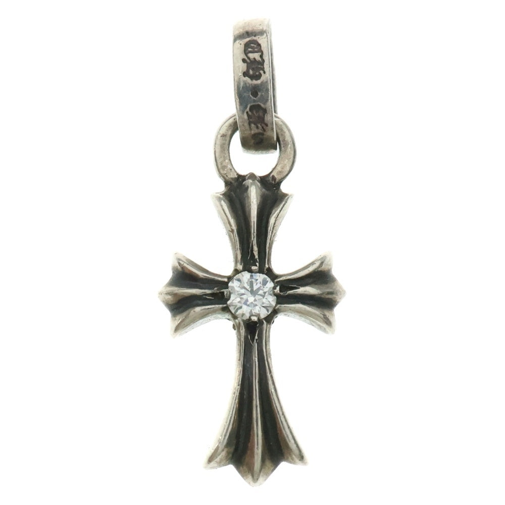CHROME HEARTS(クロムハーツ) CRS BBYFAT DMND A ベイビーファットクロス 両面 アフター 1ダイヤ ペンダントトップ シルバー