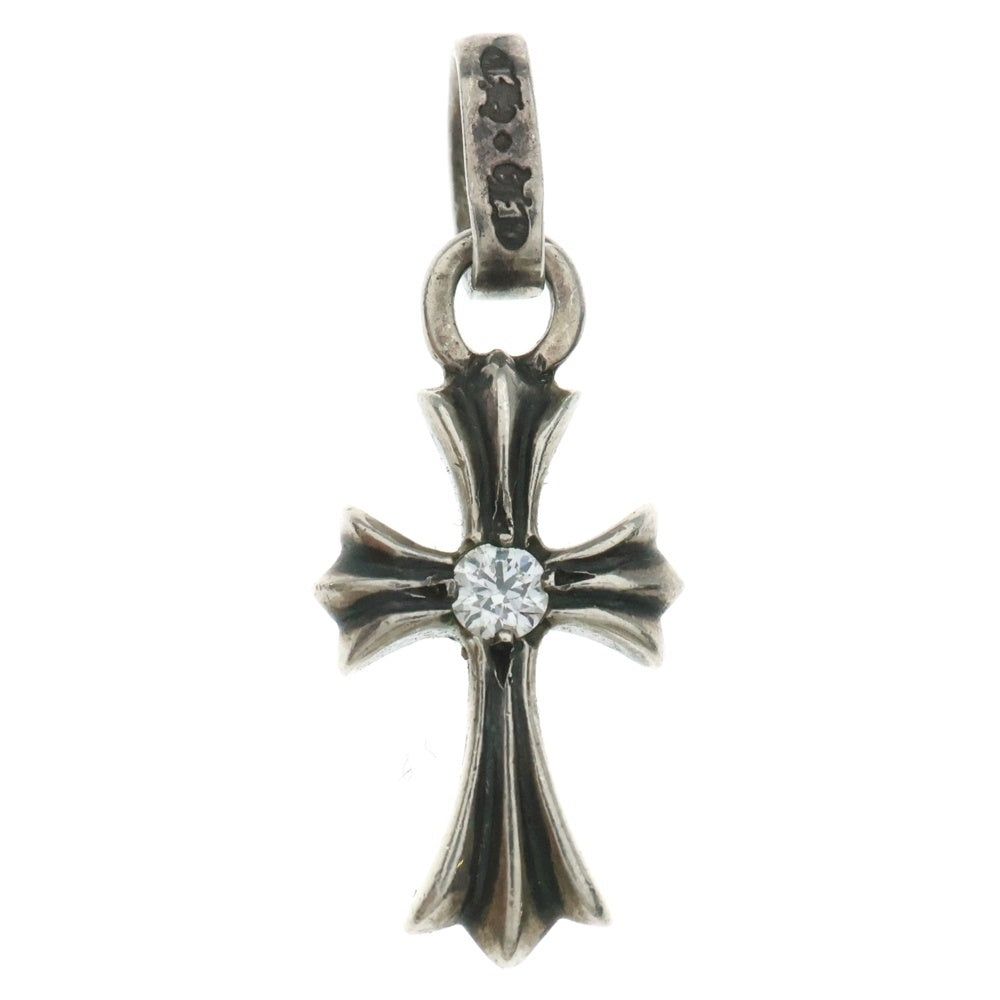 CHROME HEARTS(クロムハーツ) CRS BBYFAT DMND A ベイビーファットクロス 両面 アフター 1ダイヤ ペンダントトップ シルバー