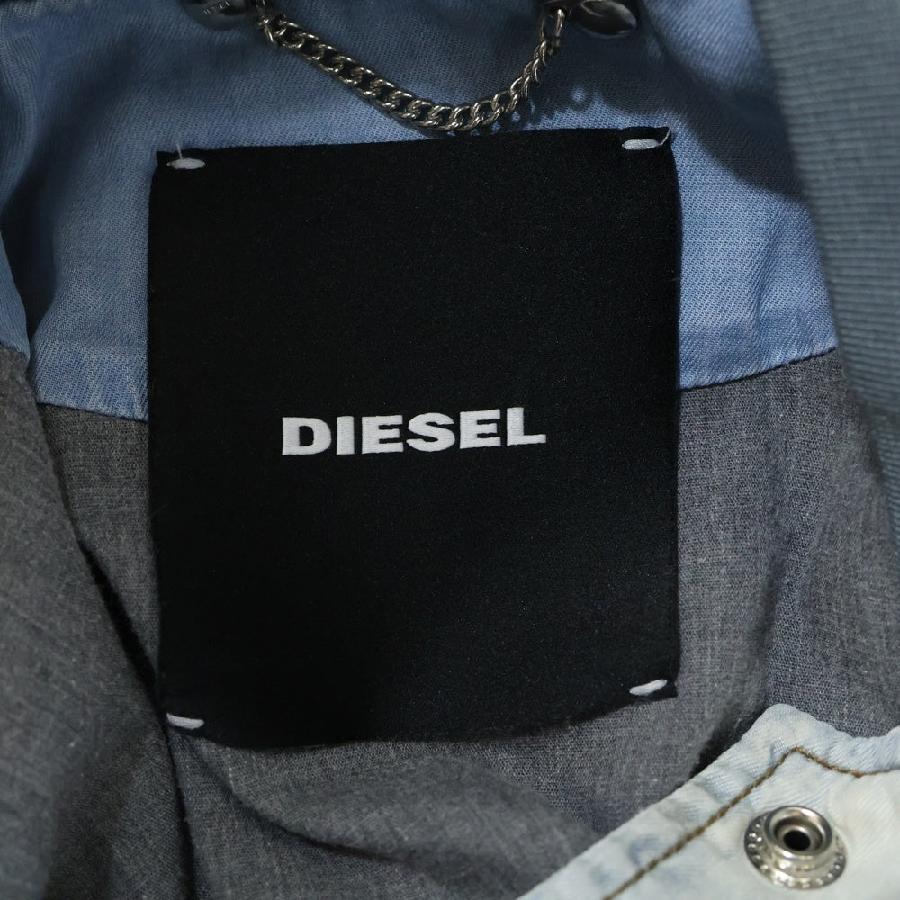 値下げ未使用に近い DIESEL 青グレー デニムジャケットレディース 中古