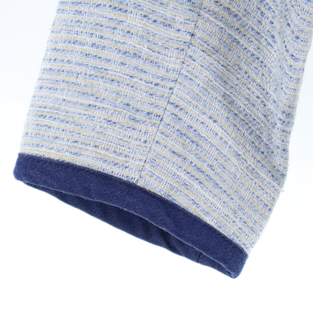 BEAMS(ビームス) ノーカラーツイードジャケット ホワイト