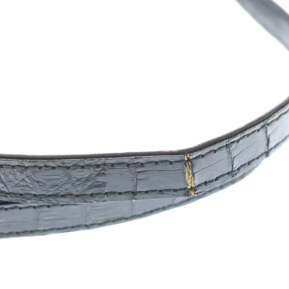 NO BRAND(ノーブランド) KAIYO 2WAY クロコダイル シャイニング加工 ショルダーバッグ ブラック