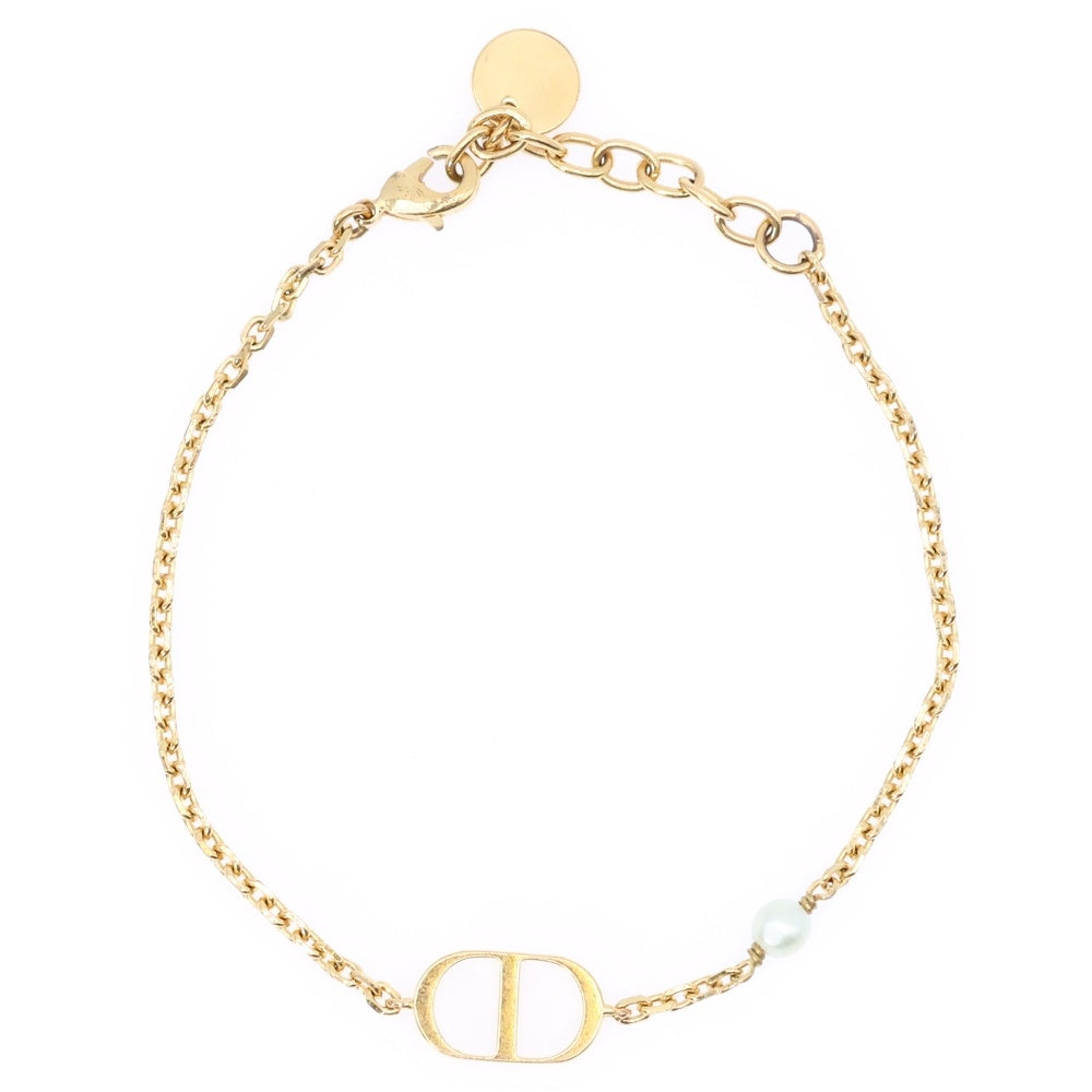 DIOR(ディオール) PETIT CD CDロゴ レジンパール ラインストーン ブレスレット ゴールド