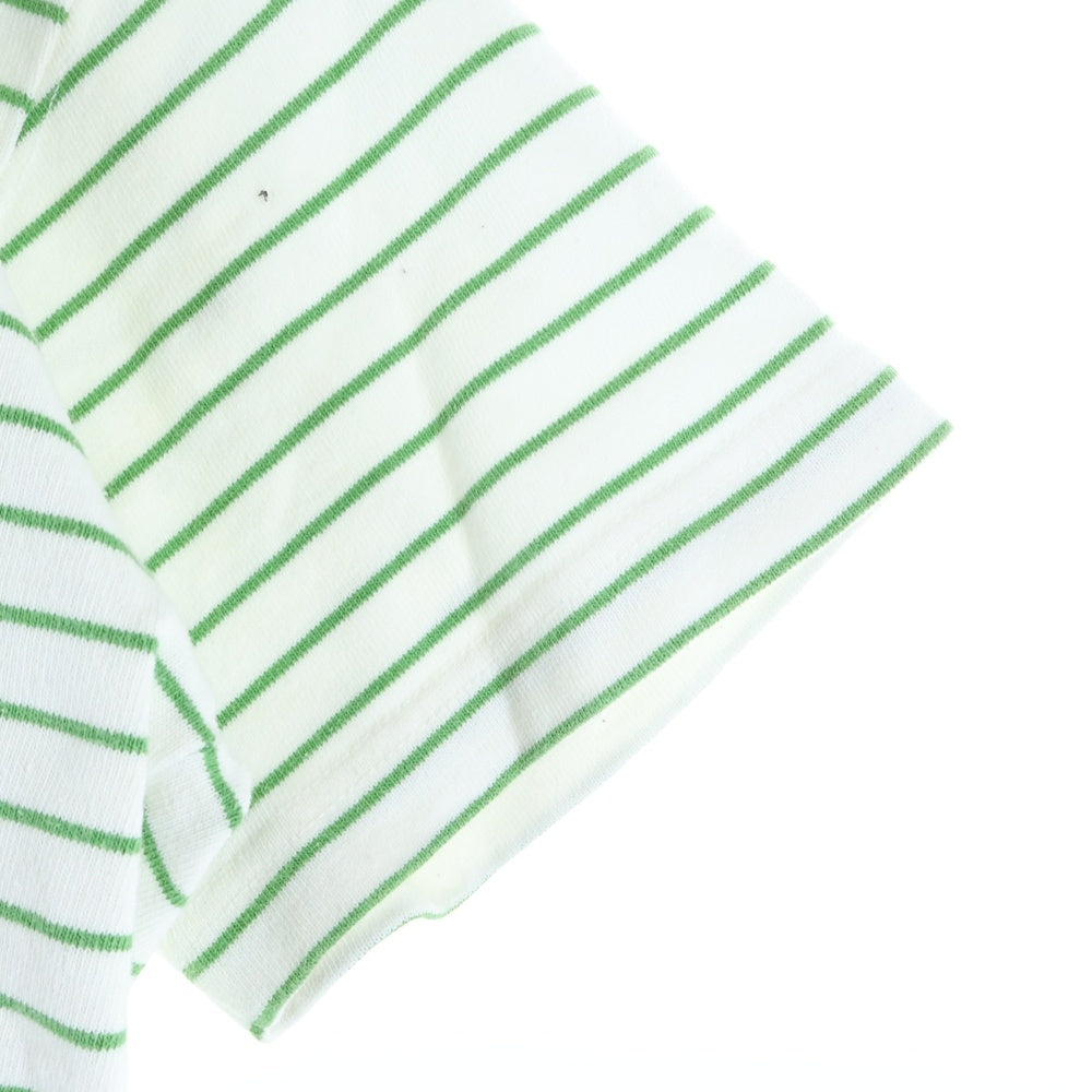 THE NORTH FACE(ザノースフェイス) ボーダー クルーネック コットン 半袖Tシャツ ホワイト/グリーン NT-5033X