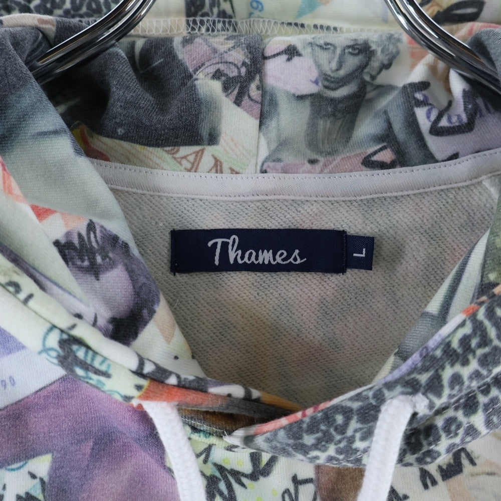 Thames(テムズ) OLL OVER PRINT HOOD オールオーバープリント 総柄 プルオーバースウェットパーカー フーディー マルチ T6HD003