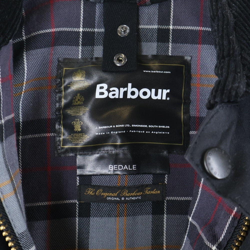 Barbour(バブアー) BEDALE WAX JACKET ビデイル 裏地チェック オイルド ジャケット ブルゾン ブラック MWX0018BK9134