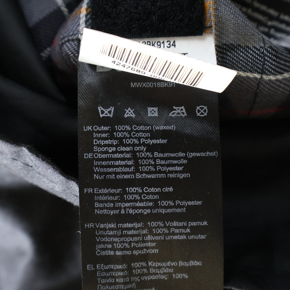Barbour(バブアー) BEDALE WAX JACKET ビデイル 裏地チェック オイルド ジャケット ブルゾン ブラック MWX0018BK9134