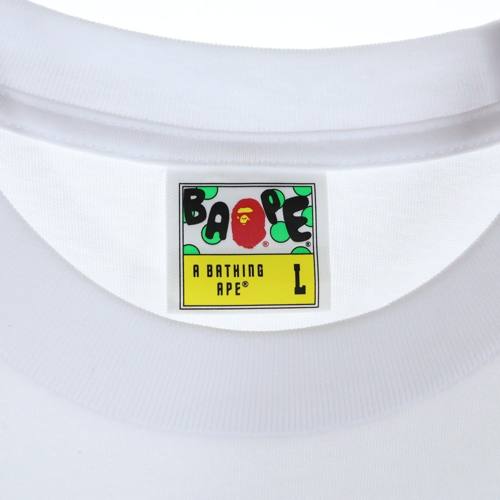 A BATHING APE(アベイシングエイプ) MAP CAMO RELAXED FIT TEE マップカモ リラックス フィット フロント ロゴ プリント クルーネック 半袖 カットソー Tシャツ ホワイト