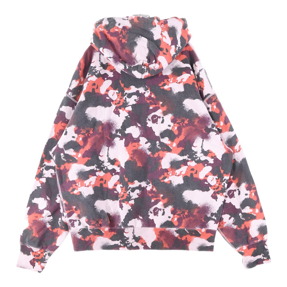 A BATHING APE(アベイシングエイプ) MAP CAMO PULLOVER HOODIE マップ カモ フロント ロゴ プリントロゴスウェットプルオーバーパーカー レッド