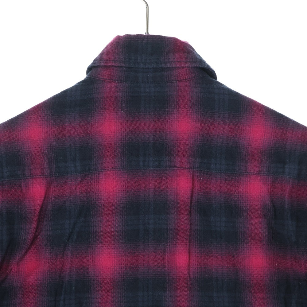 SAINT LAURENT PARIS(サンローランパリ) オンブレチェック レギュラーカラー 長袖シャツ レッド UP53 2016 00482