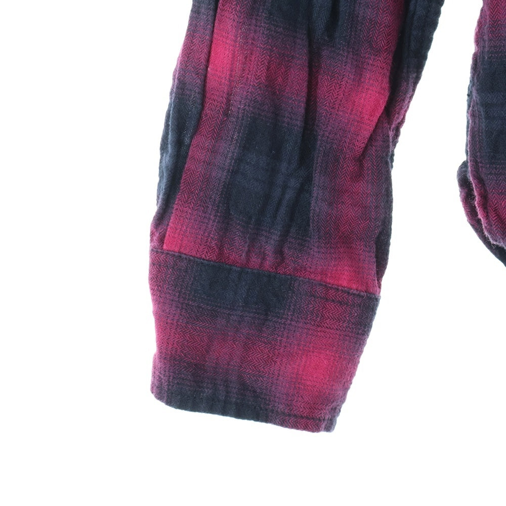 SAINT LAURENT PARIS(サンローランパリ) オンブレチェック レギュラーカラー 長袖シャツ レッド UP53 2016 00482