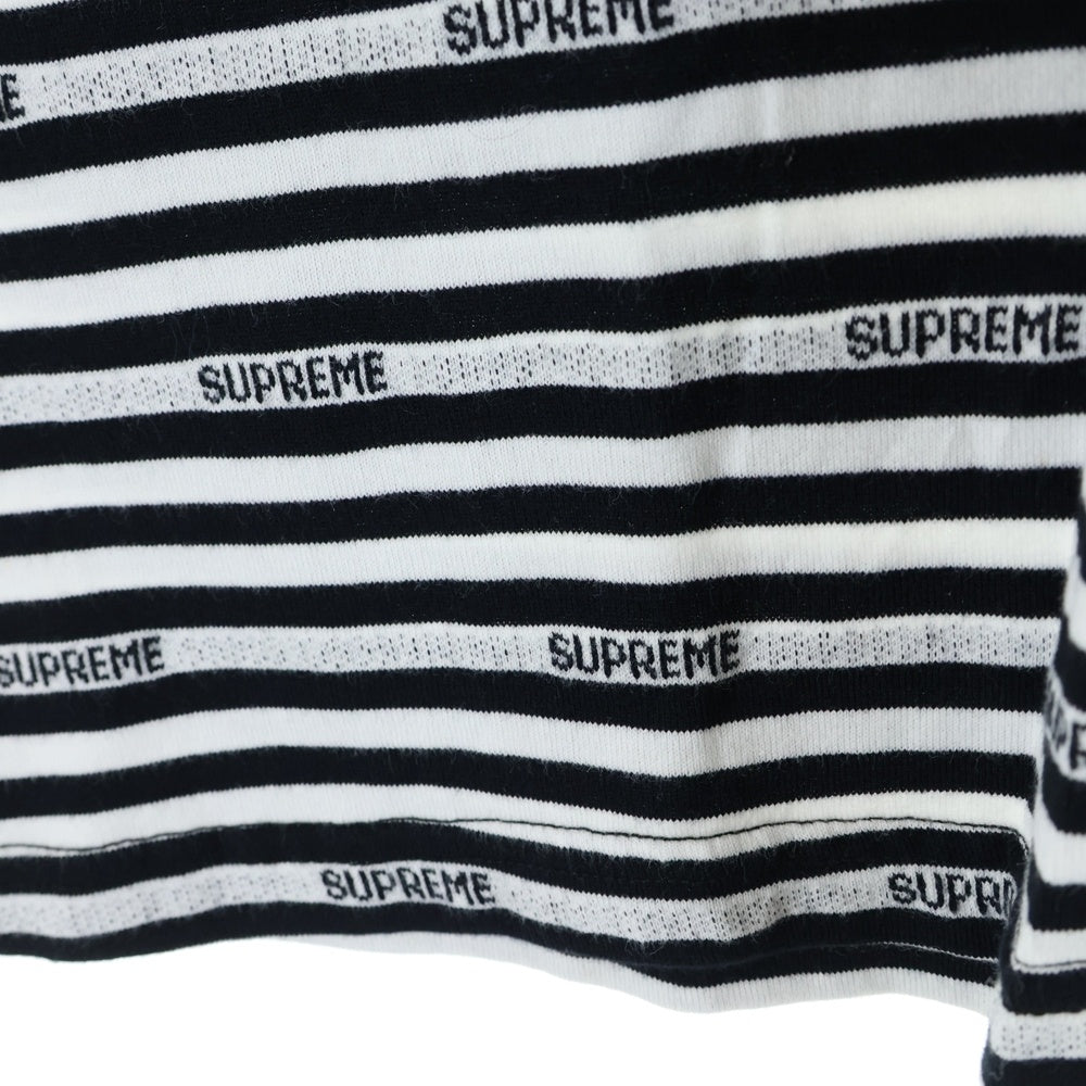 SUPREME(シュプリーム) 19SS Logo Stripe S/S Top ロゴストライプ 半袖Tシャツ カットソー ホワイト/ブラック