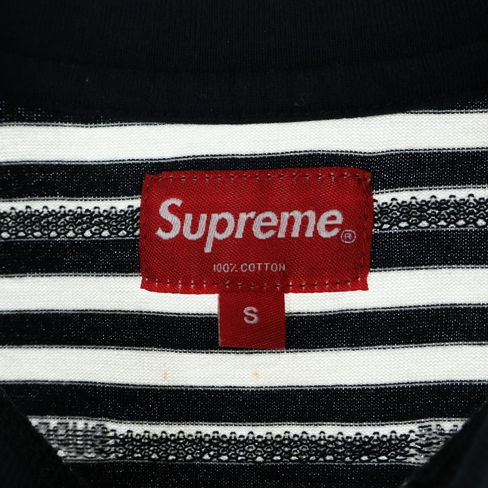 SUPREME(シュプリーム) 19SS Logo Stripe S/S Top ロゴストライプ 半袖Tシャツ カットソー ホワイト/ブラック