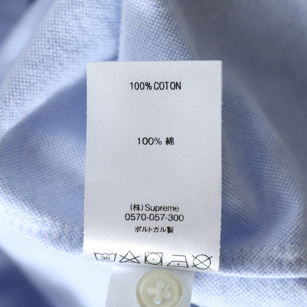 SUPREME(シュプリーム) 19AW Flannel Oxford Shirt フランネル オクスフォード クラウン刺繍 長袖シャツ ブルー