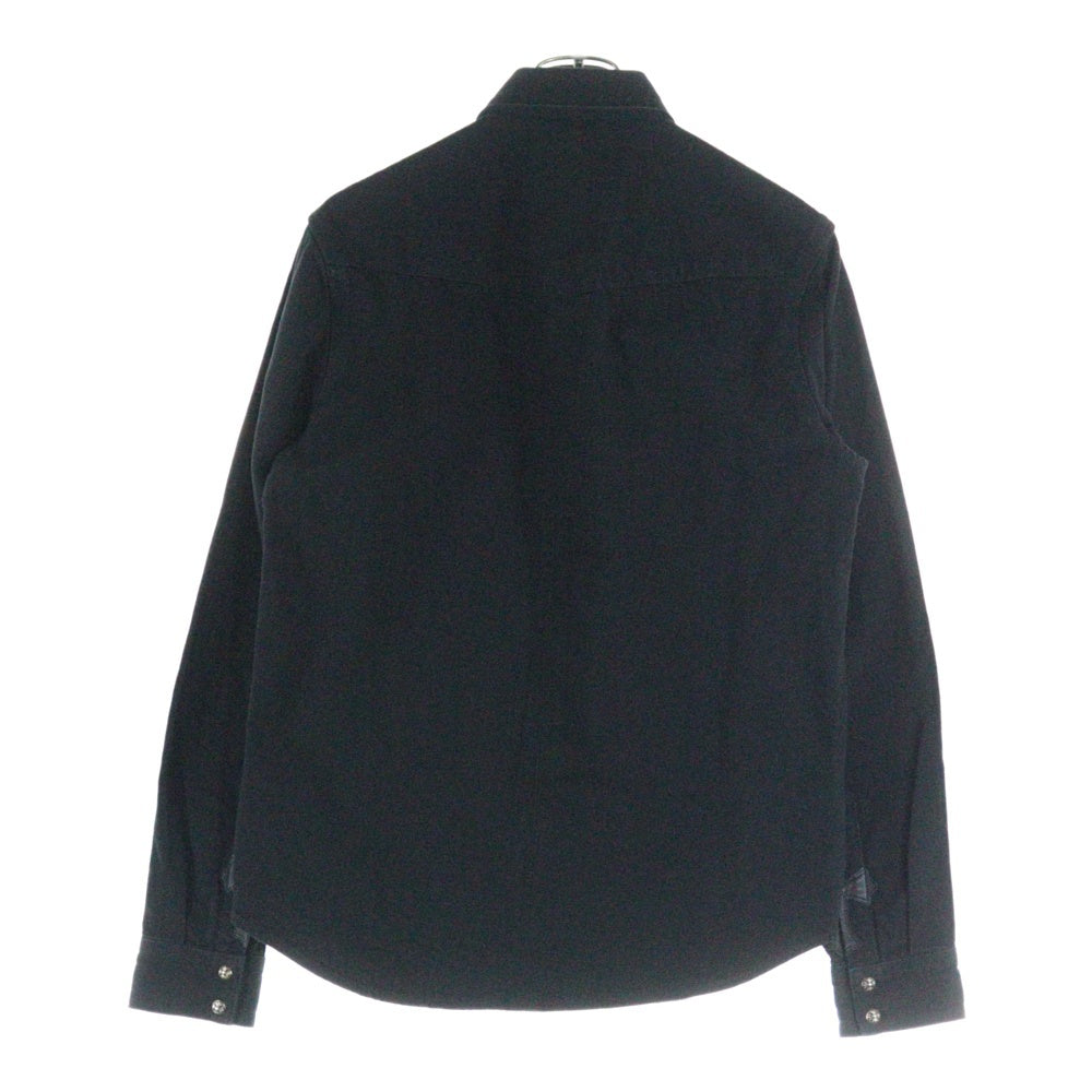CHROME HEARTS(クロムハーツ) DENIM WESTERN 袖クロスパッチ クロスボールボタン デニムウエスタン 長袖シャツ JVPタグ ブラック