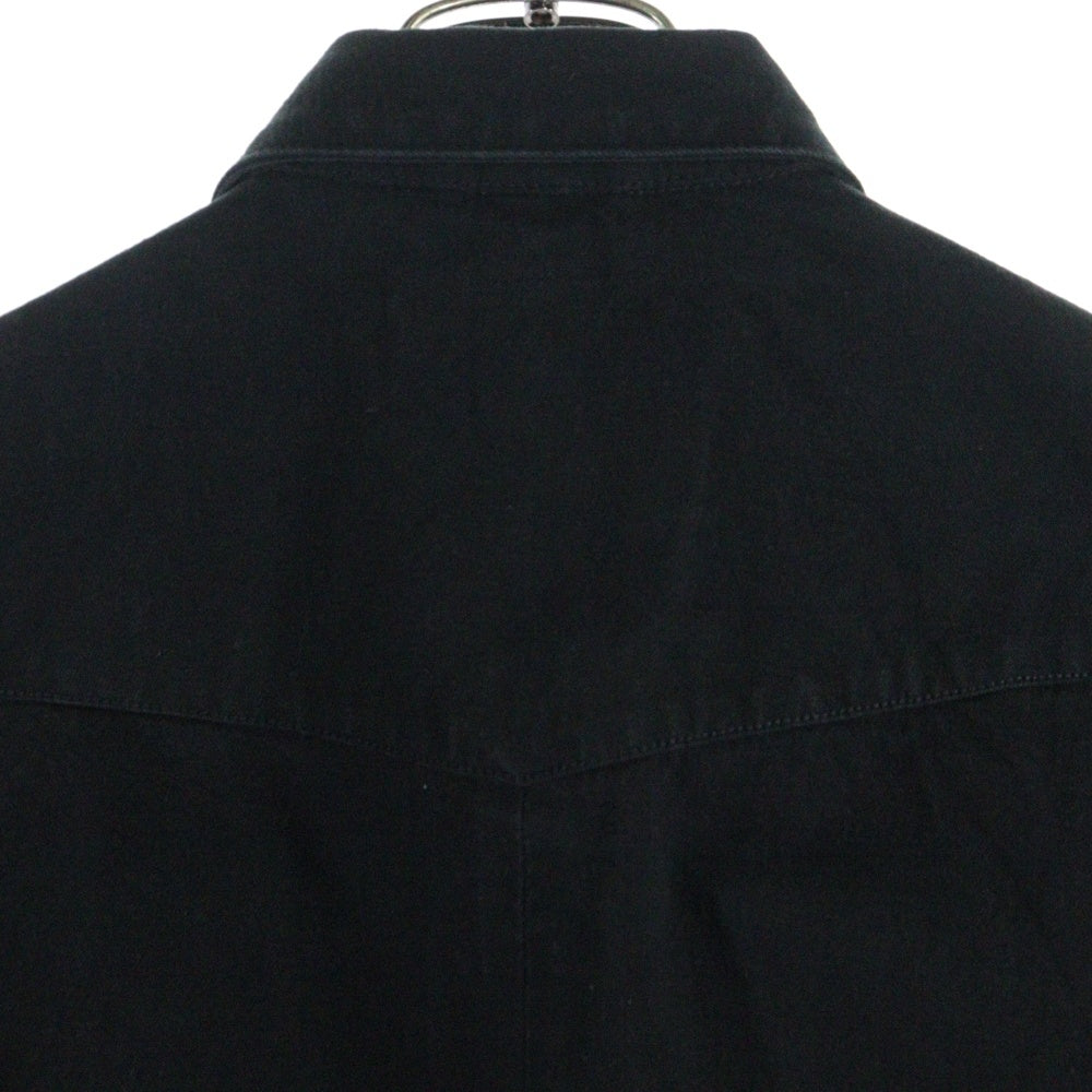CHROME HEARTS(クロムハーツ) DENIM WESTERN 袖クロスパッチ クロスボールボタン デニムウエスタン 長袖シャツ JVPタグ ブラック