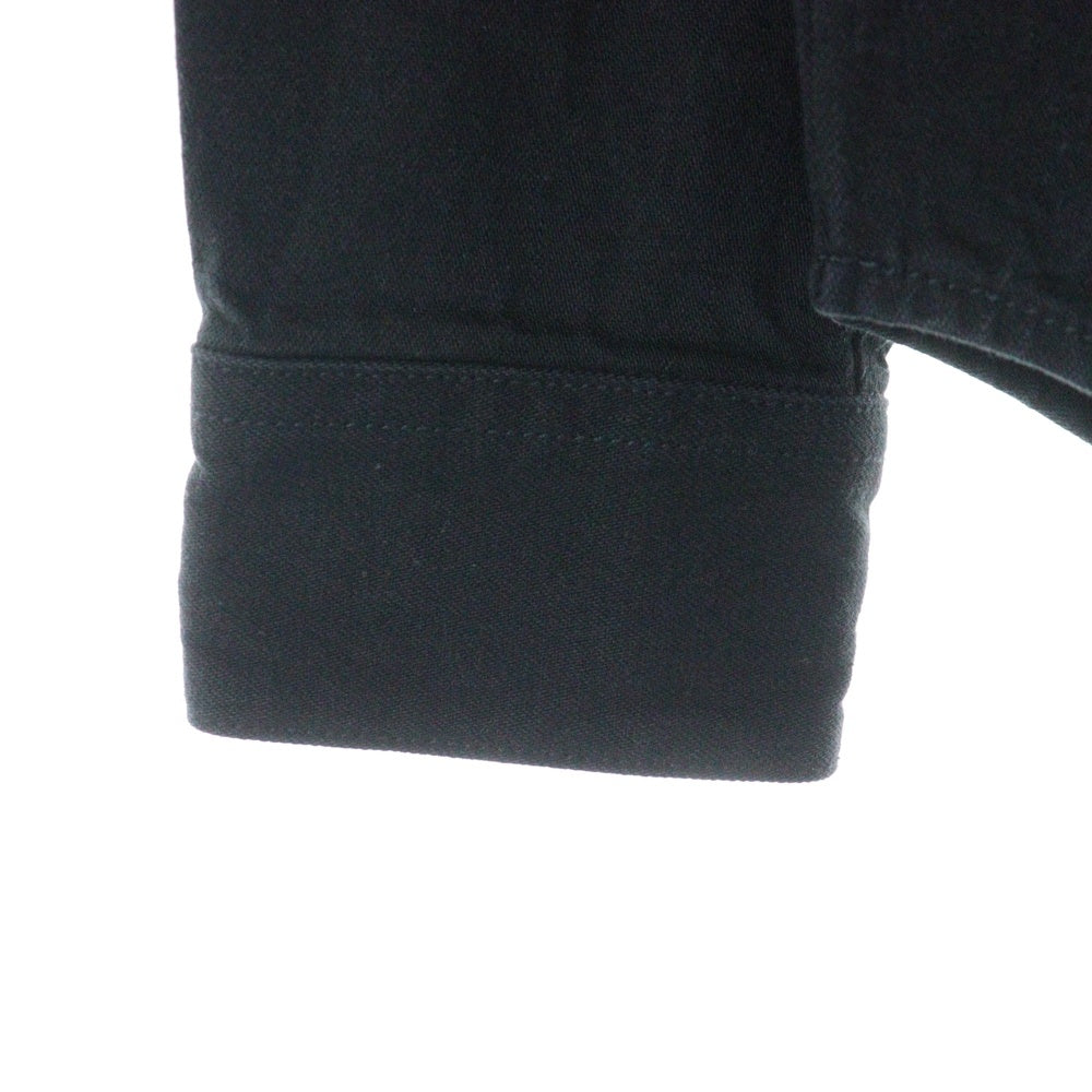 CHROME HEARTS(クロムハーツ) DENIM WESTERN 袖クロスパッチ クロスボールボタン デニムウエスタン 長袖シャツ JVPタグ ブラック