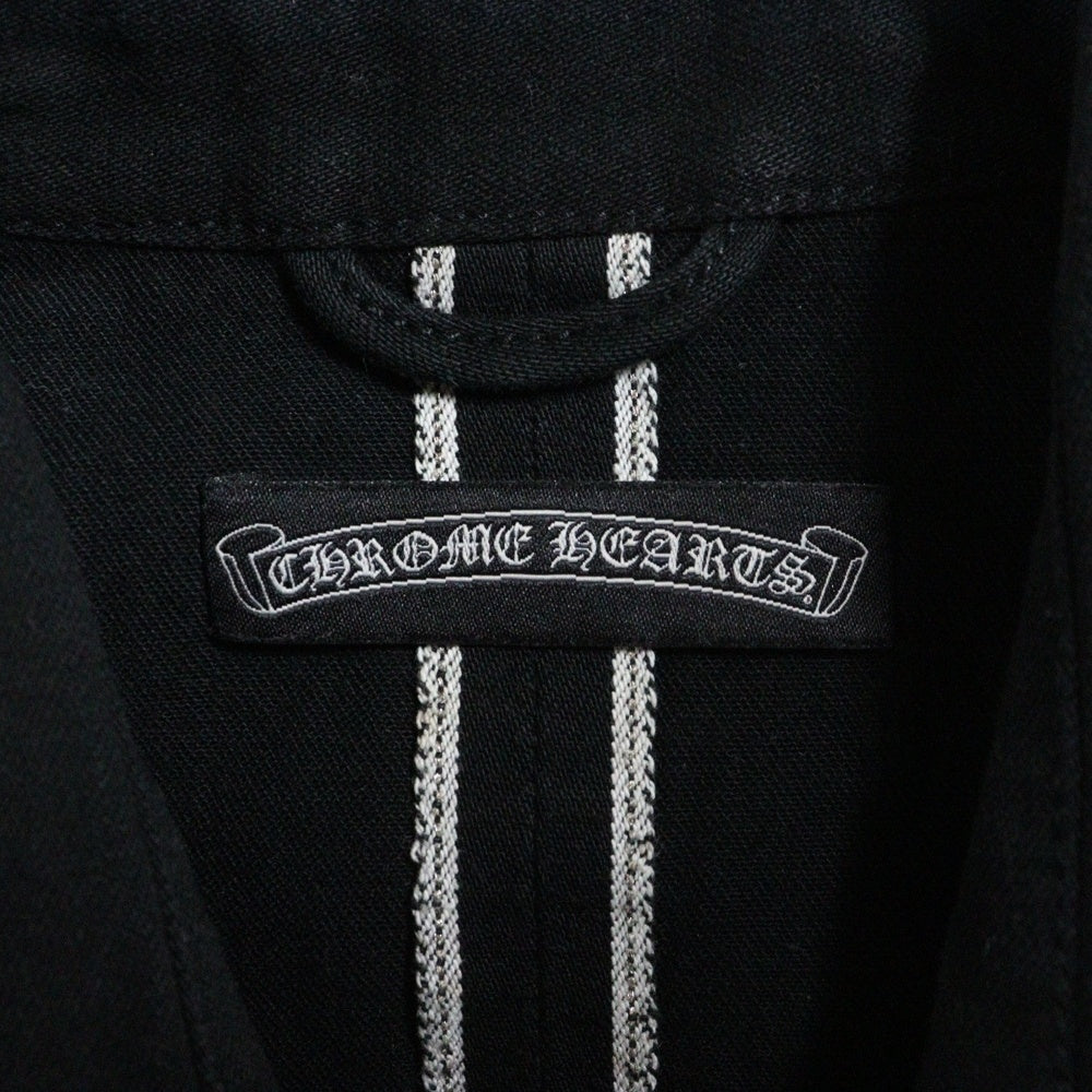 CHROME HEARTS(クロムハーツ) DENIM WESTERN 袖クロスパッチ クロスボールボタン デニムウエスタン 長袖シャツ JVPタグ ブラック